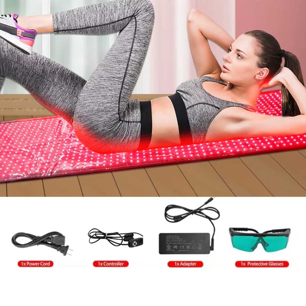 Red Light Therapy Mat Full Body Quad Chips 1280pcs 5050 LED 660nm 850nm Pain Relief Red Light Therapy Mat High Spectrum