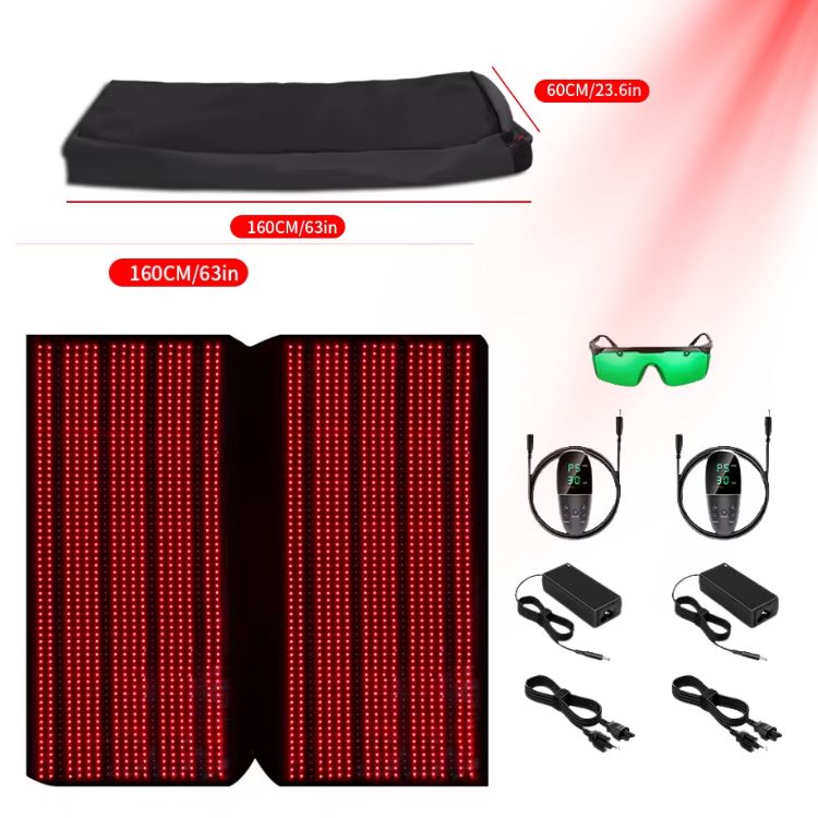 Red Infrared Light Therapy Sleeping Bag Full Body Blanket for Whole Body, 5050SMD LED 660nm Red Light Therapy Mat Sleep Bag 850nm Near Infrared Light Therapy Devices for Pain Relief and Better Sleep size 160x60 CM