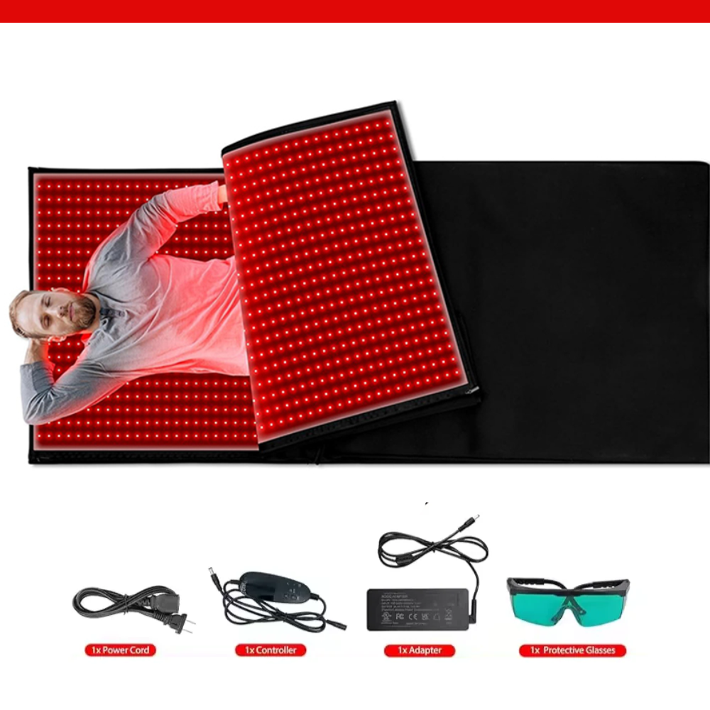 Red Light Therapy Sleep Bag with 2,560 LED Tri Chip 3-in-1 Chip 660nm & 850nm Infrared Light Full Body Pod for Pain Relief, Skin Rejuvenation - Large Pad Sleeping Bag Beauty Therapy Device